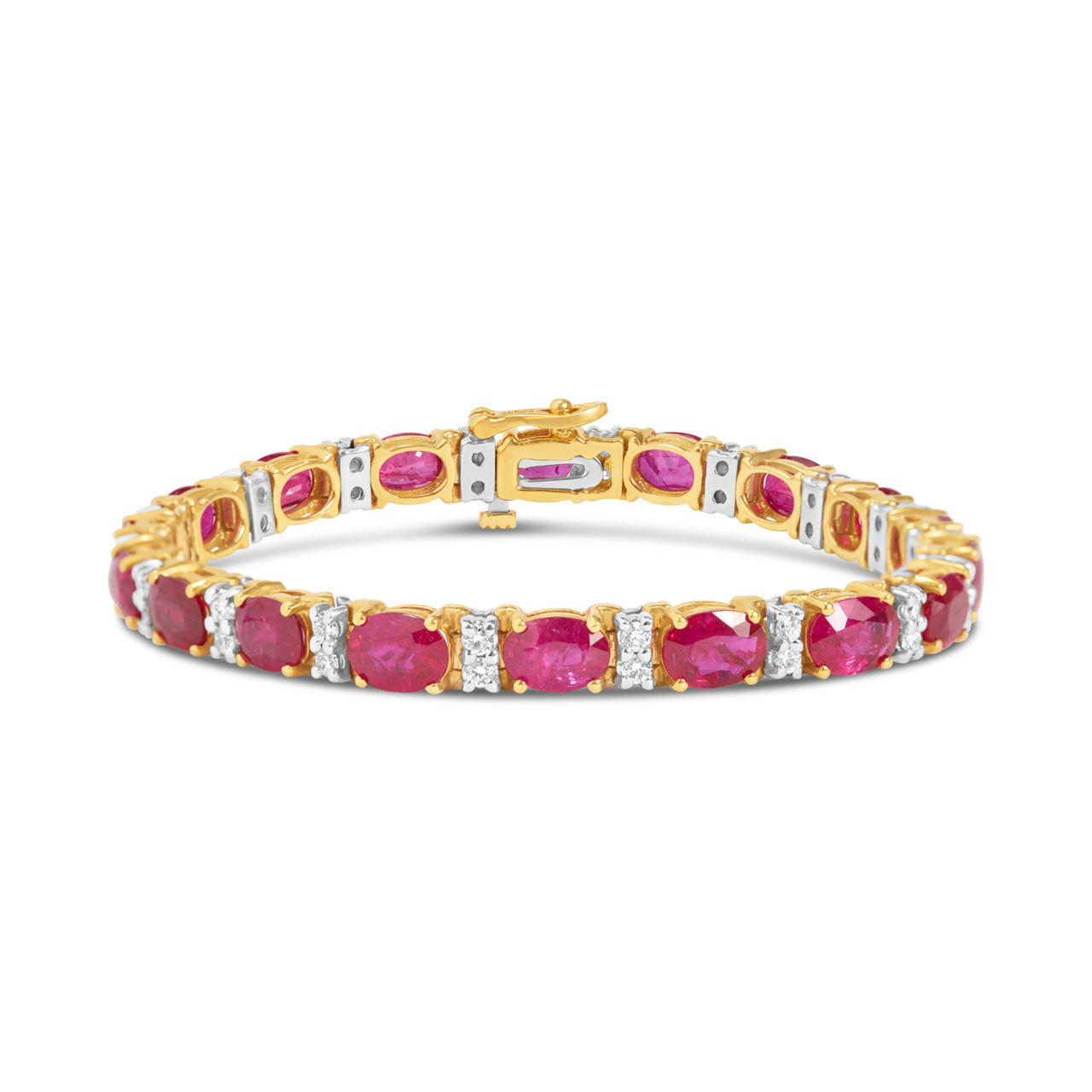 Ruby & Diamond Oval Tennis Bracelet