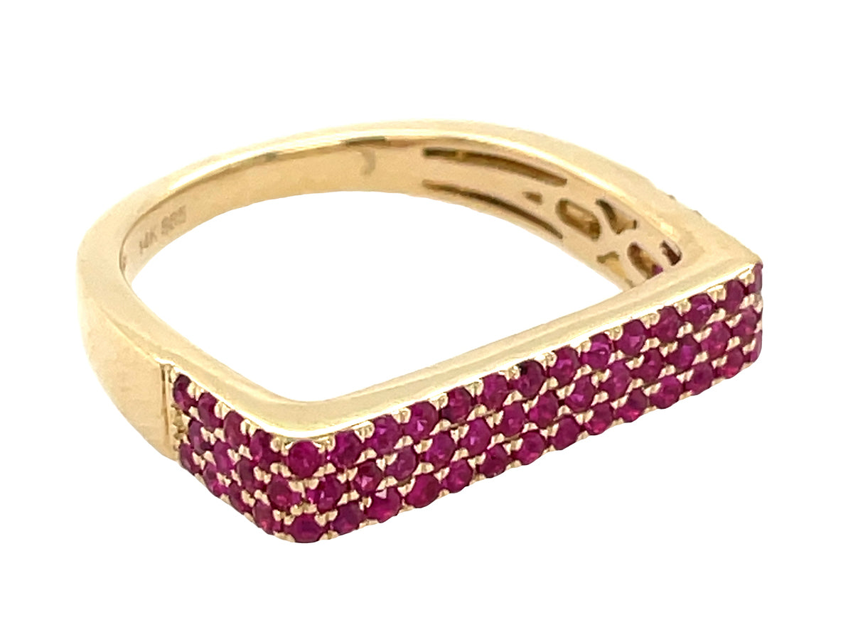 RUBY FLAT BAR RING, 4.3MM