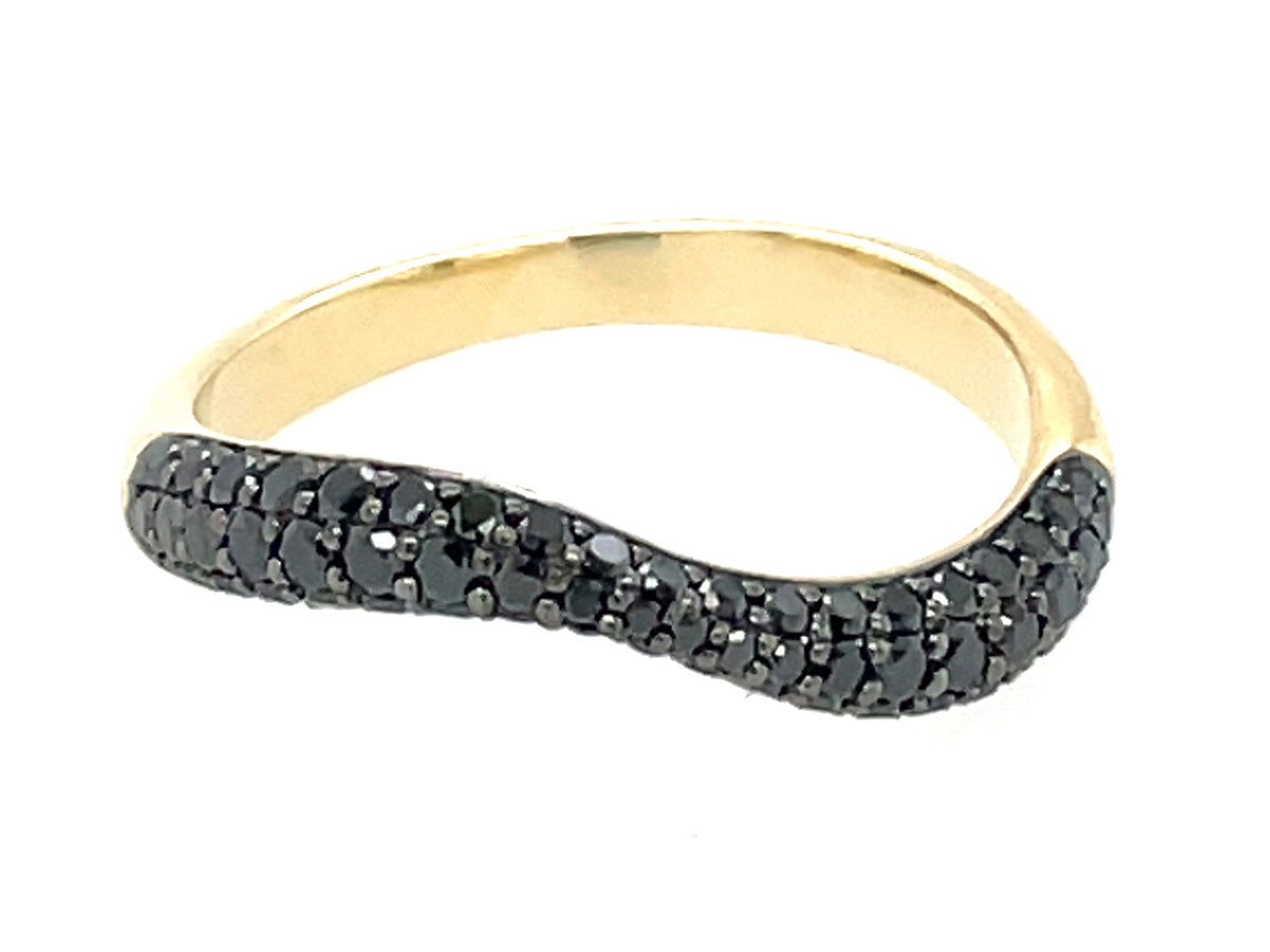 Black Diamond Pave Wavy Ring