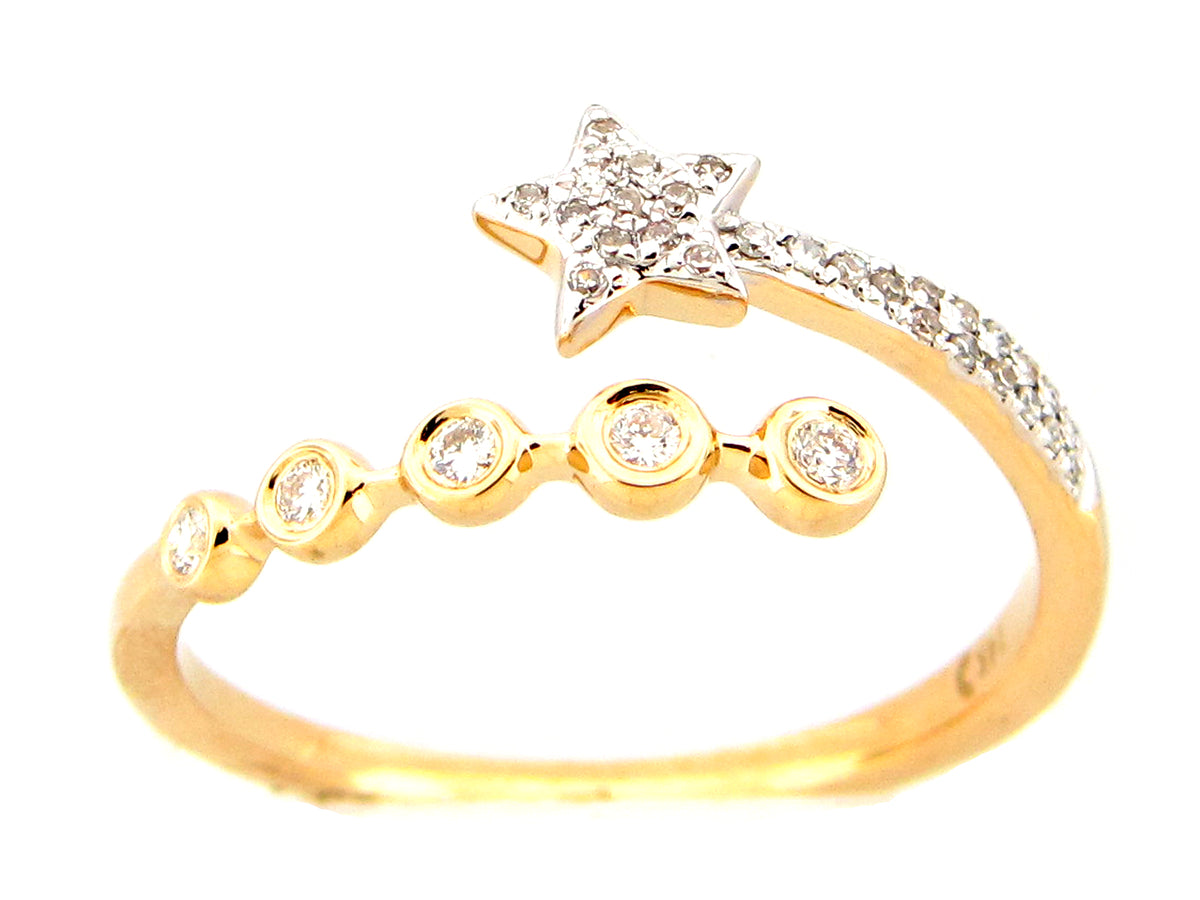 DIAMOND STAR COMET RING, 14KY (N)