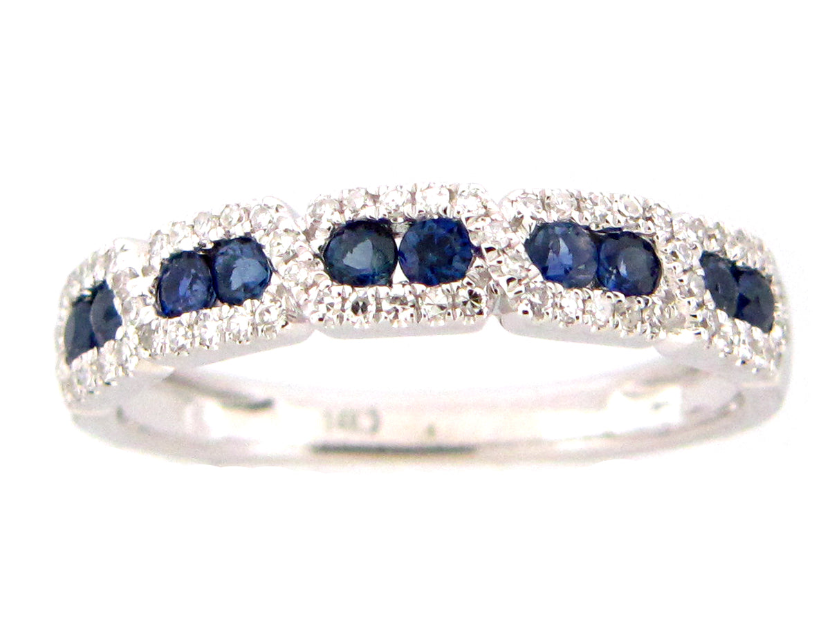 SAPPHIRE & DIAMOND RING, 14KW (H)