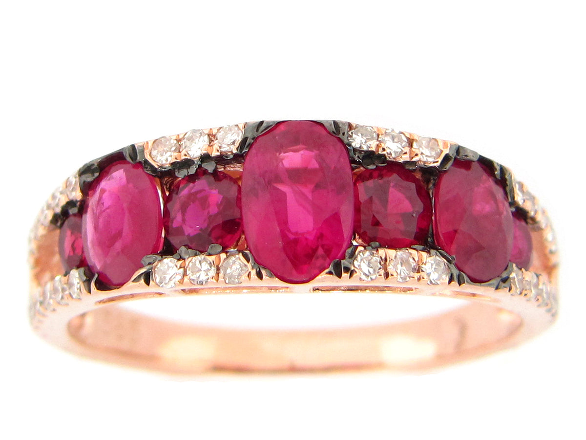 RUBY & DIAMOND RING, 14KR (H)