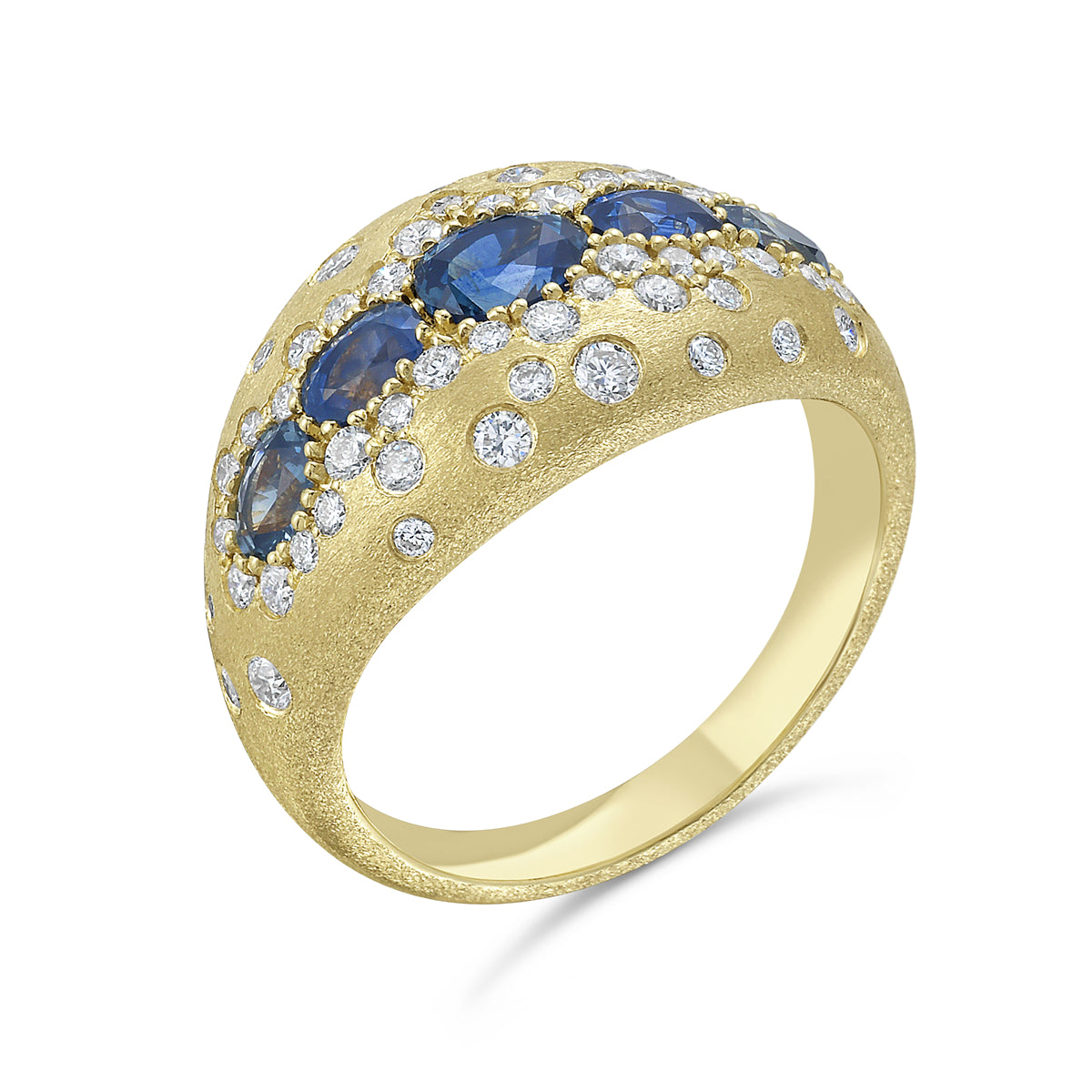 Montana Sapphire & Diamond Confetti Dome Ring