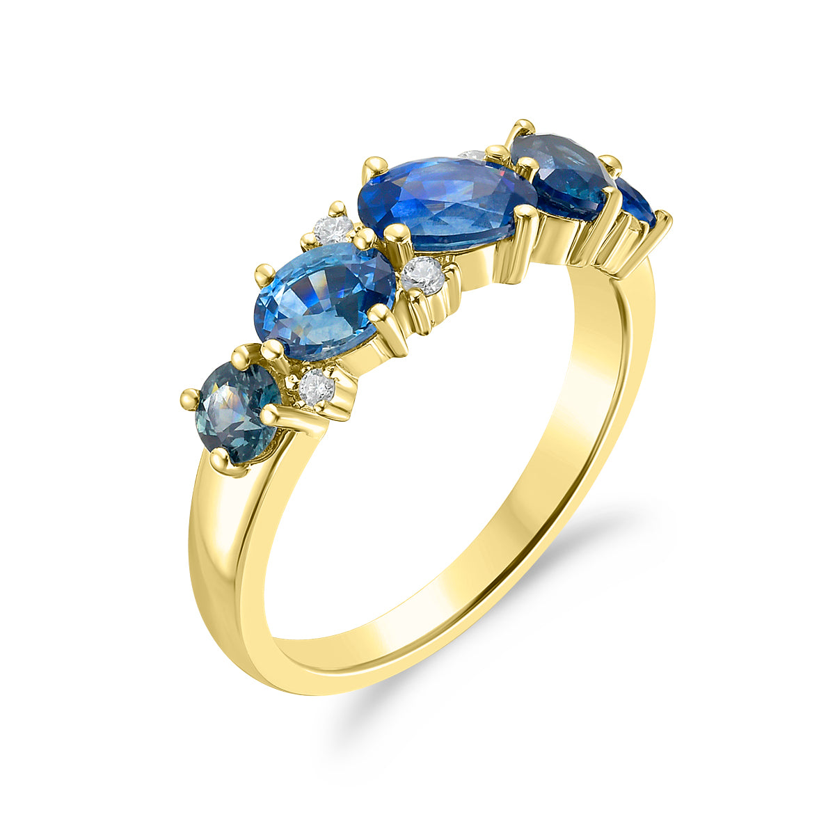 Montana Sapphire & Diamond Cluster Ring