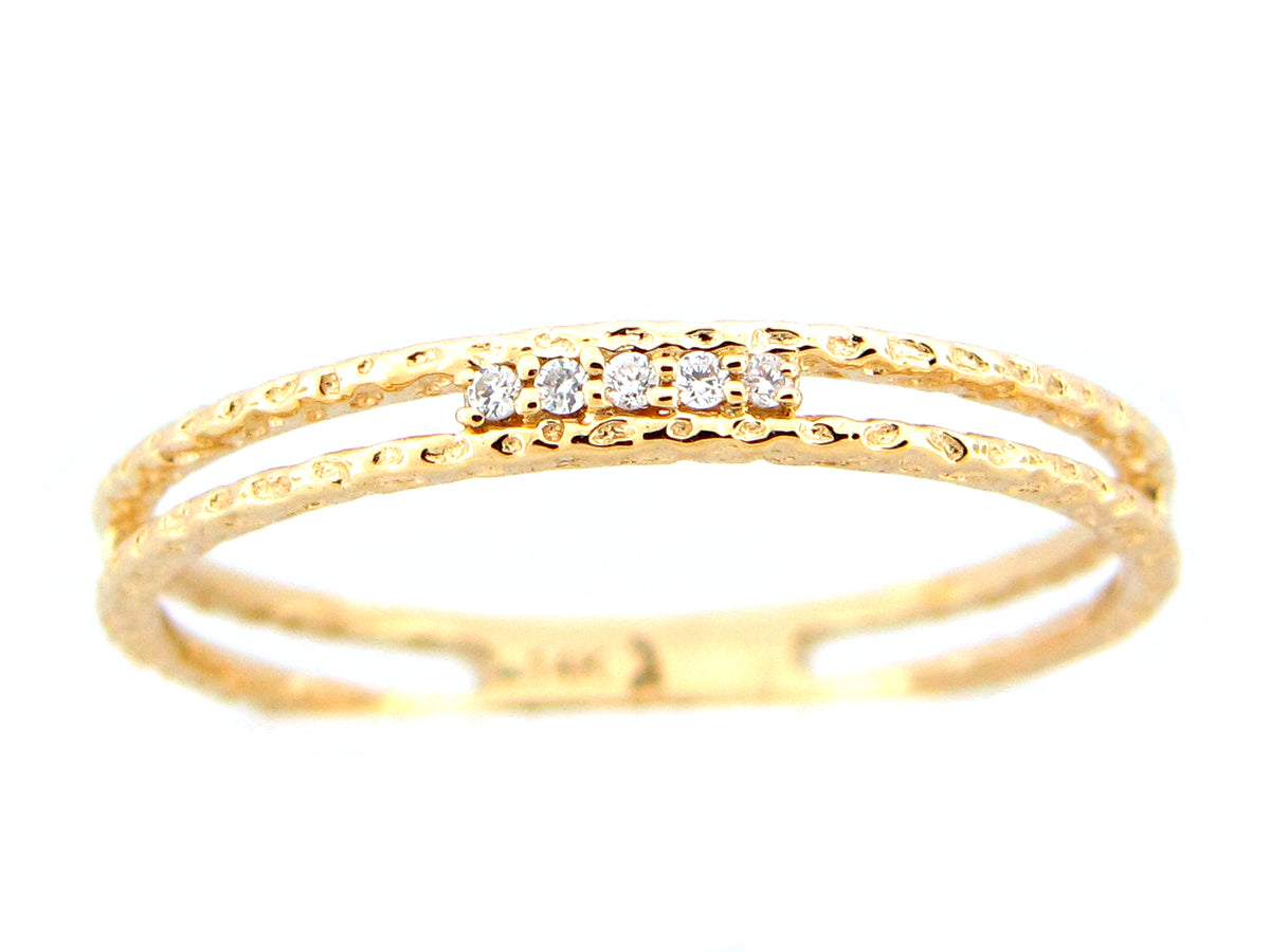 DIAMOND COUPLET RING, 14KY (N)