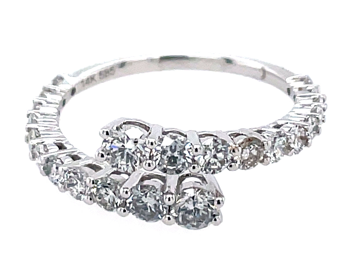 Diamond Open Bypass Tapered Ring