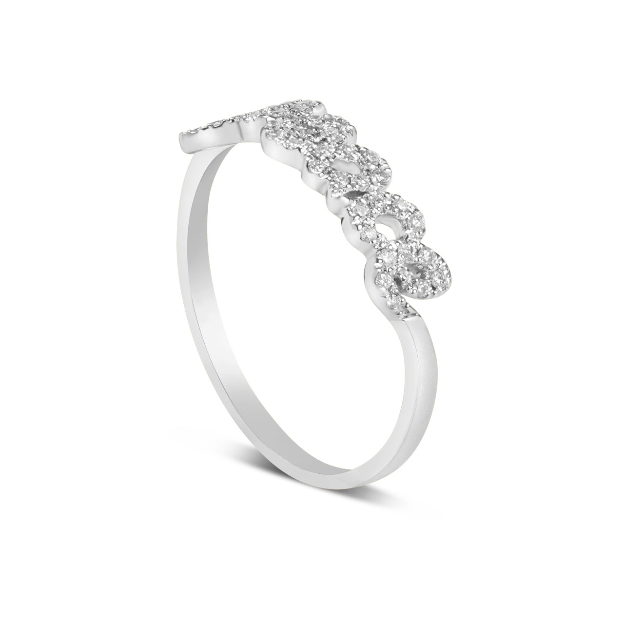 Diamond Peace Script Ring