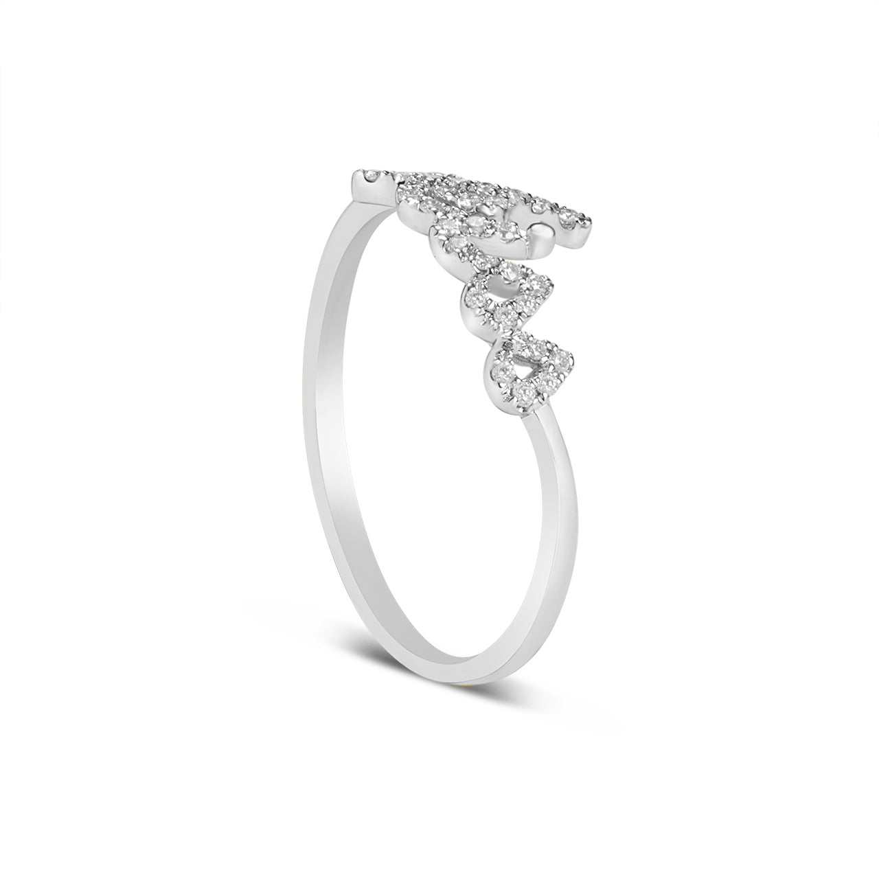 Diamond Kiss Script Ring