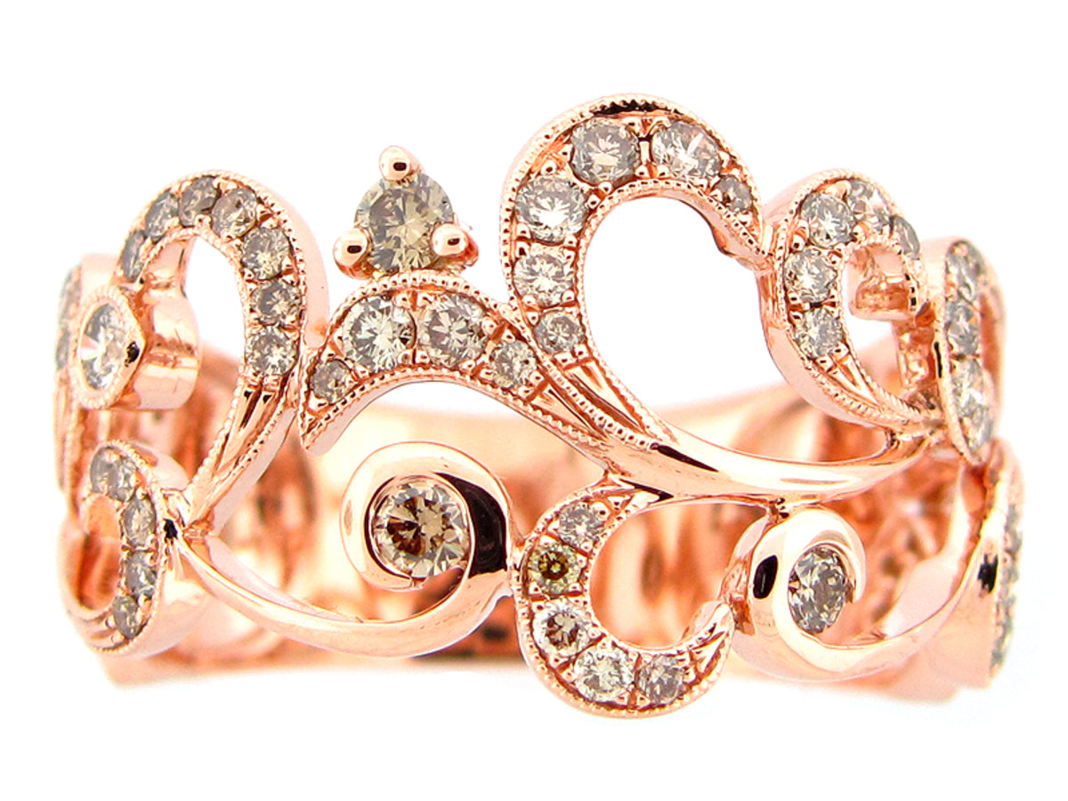 BROWN DIAMOND RING, 14KR (N)