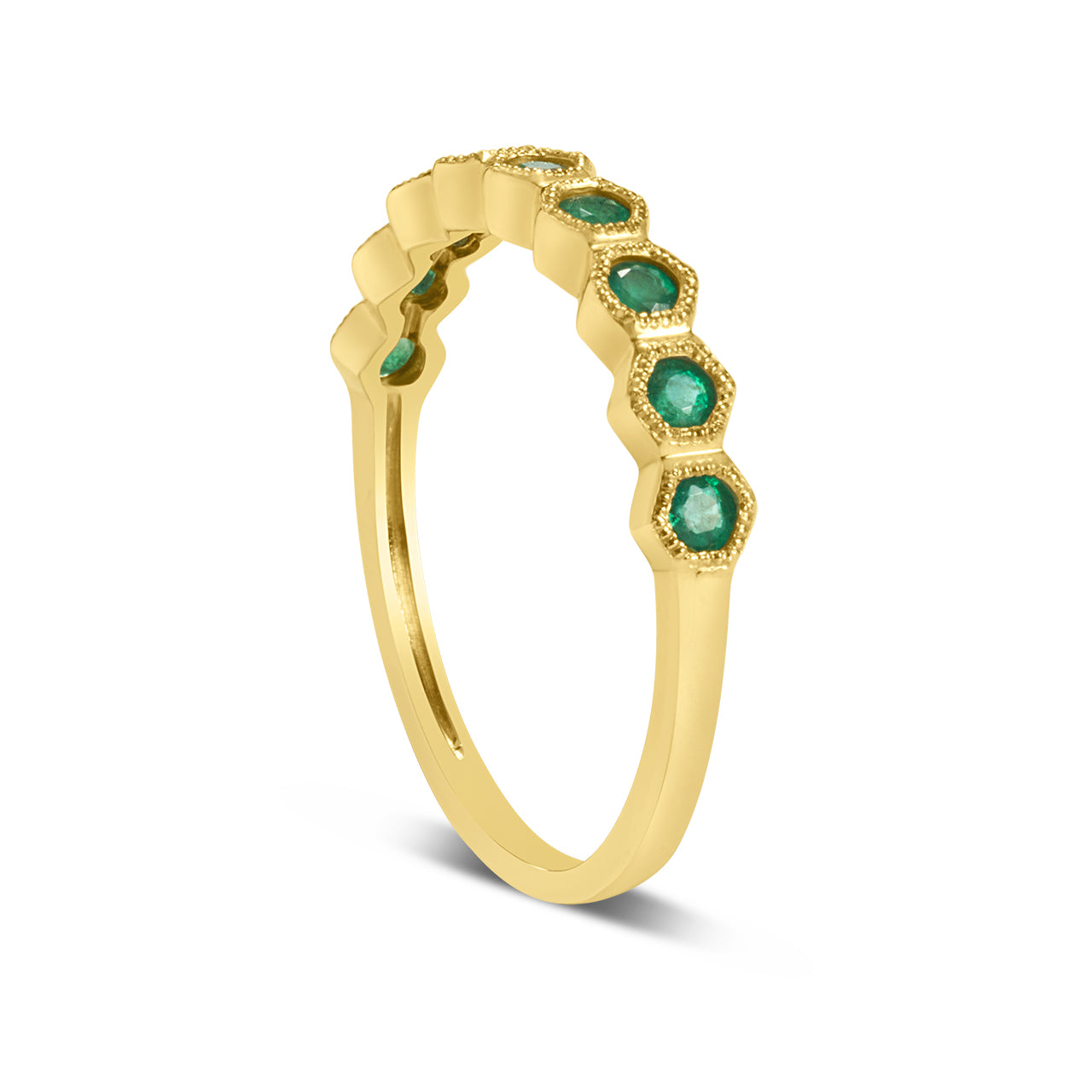 Emerald Honeycomb Stackable Band