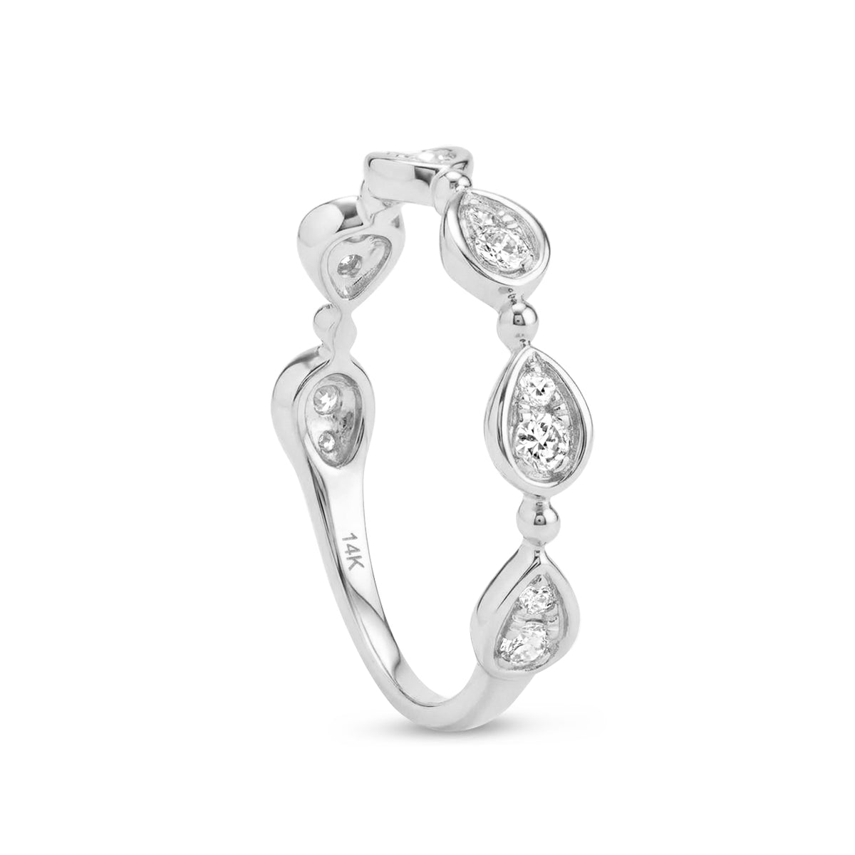 Diamond Chasing Pears Stackable Band