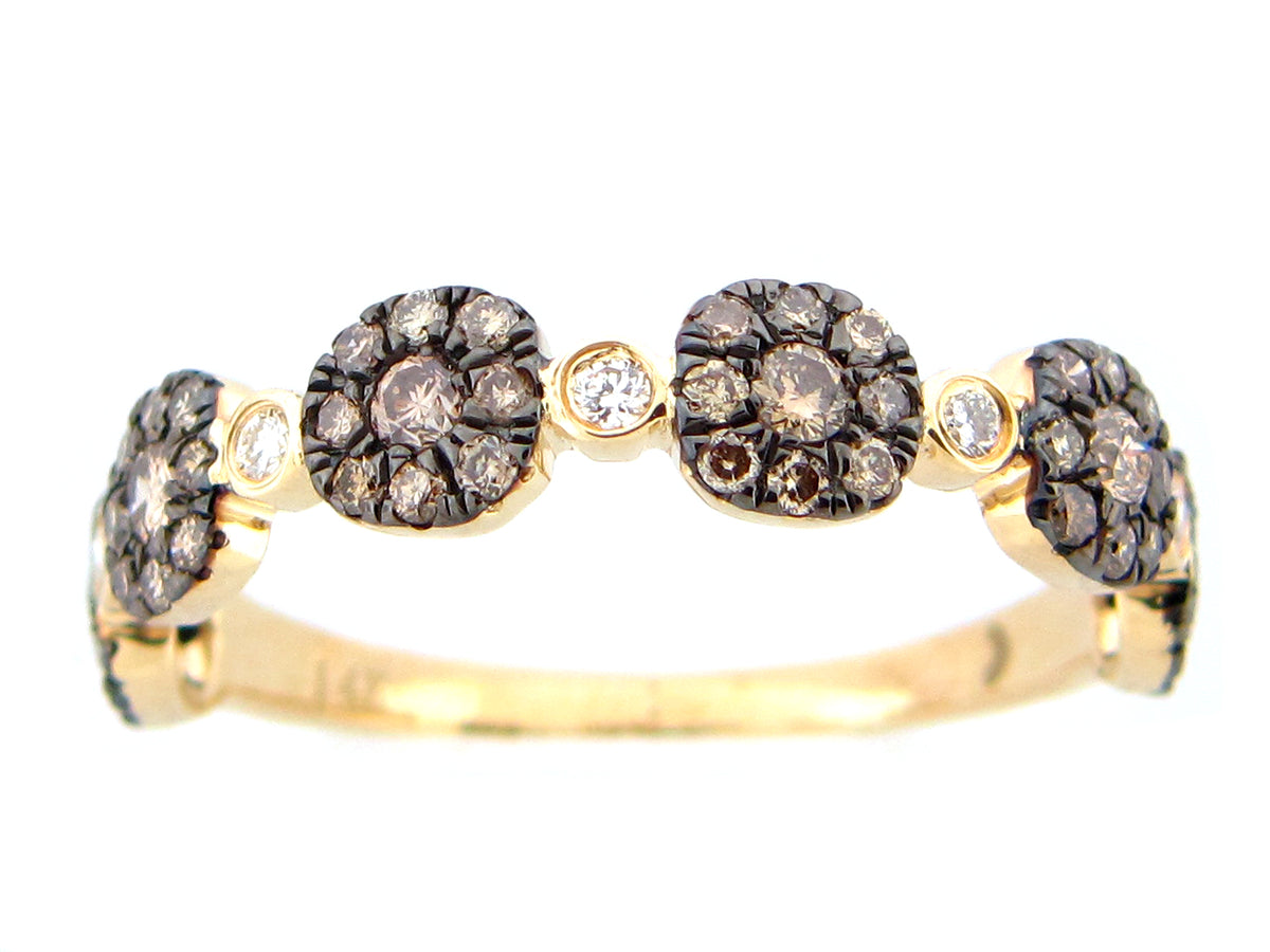 BROWN & WHITE DIAMOND RING