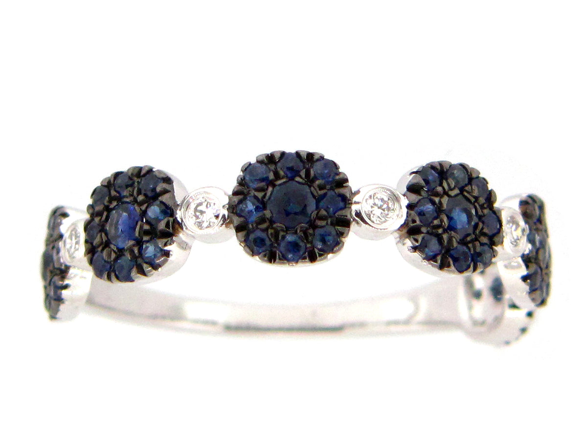 SAPPHIRE & DIAMOND RING, 14KW (H)