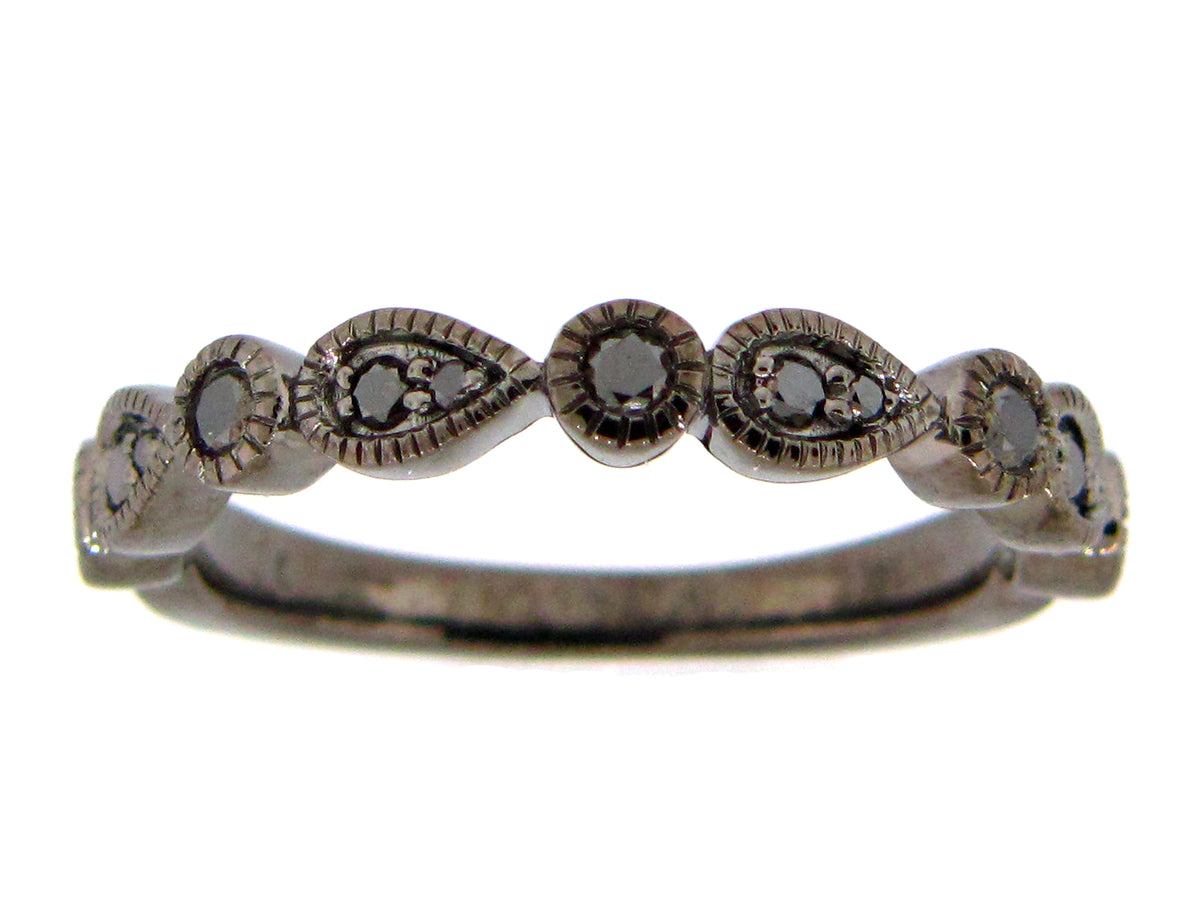 BLACK DIAMOND RING, 14K BLACK FINISH (R)