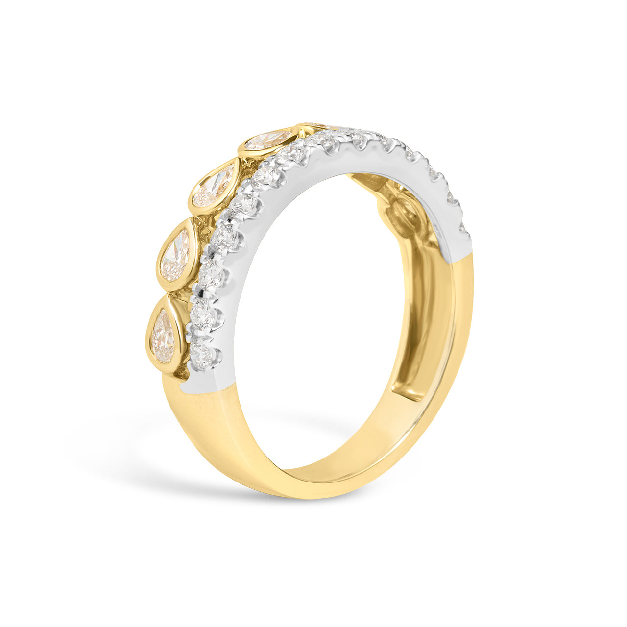 Diamond Pear & Round Duet Band