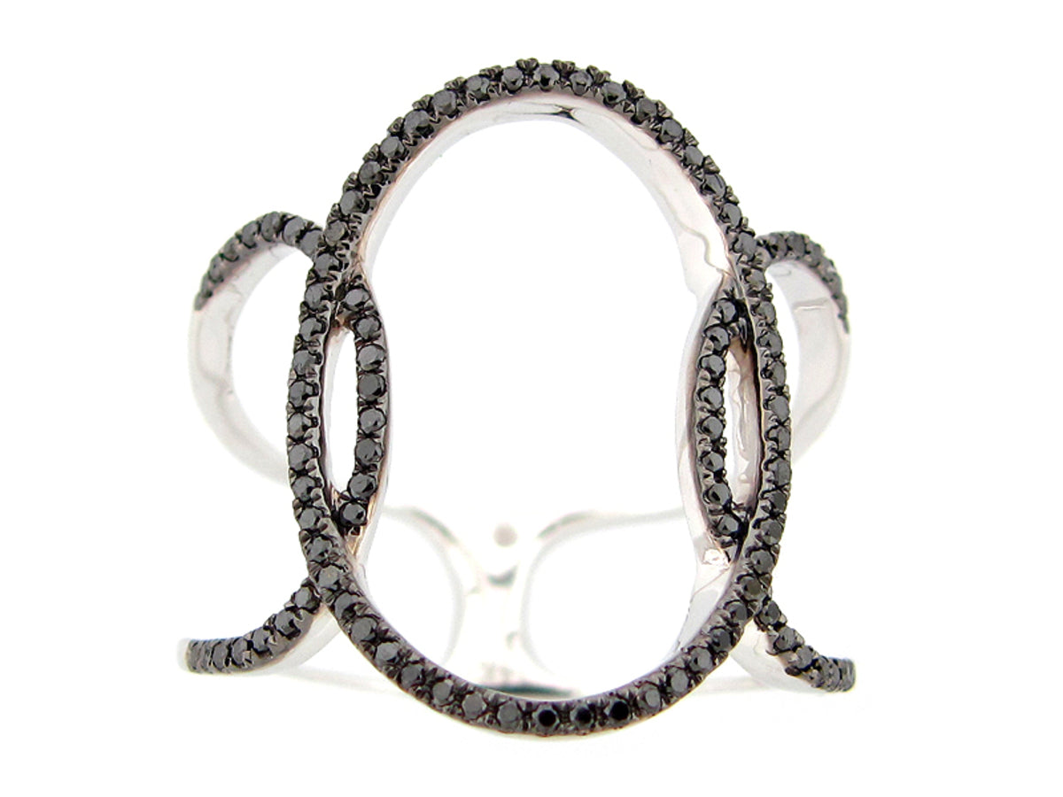 BLACK DIAMOND RING, 14KW (R/H)