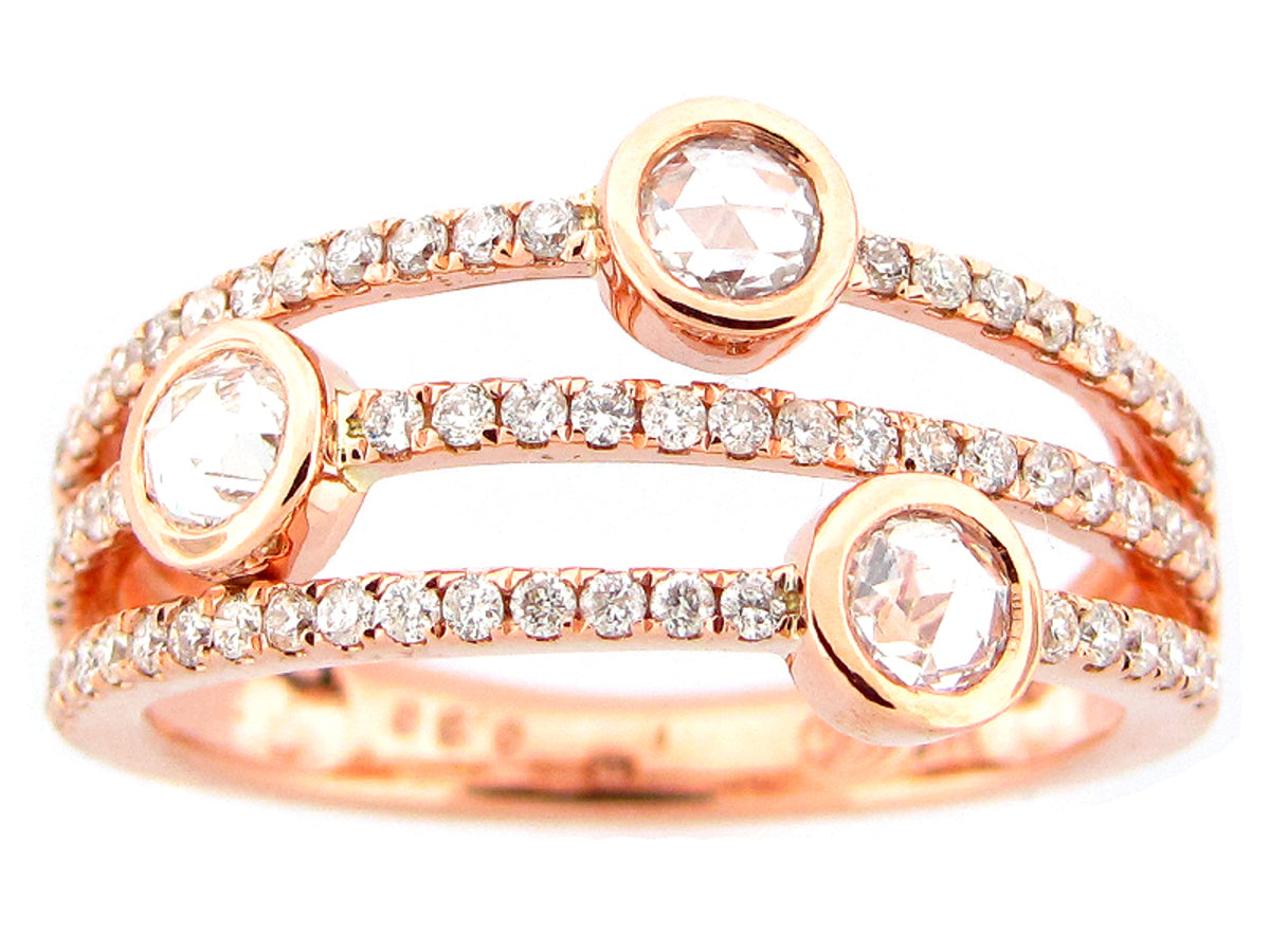 Rose Cut Diamond Ring, 14kr (N)