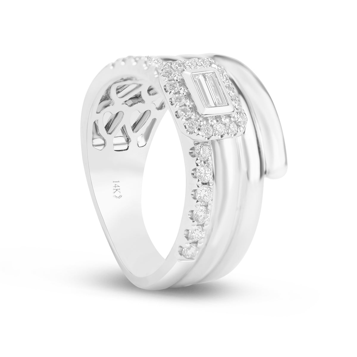 Diamond Baguette Groove Ring