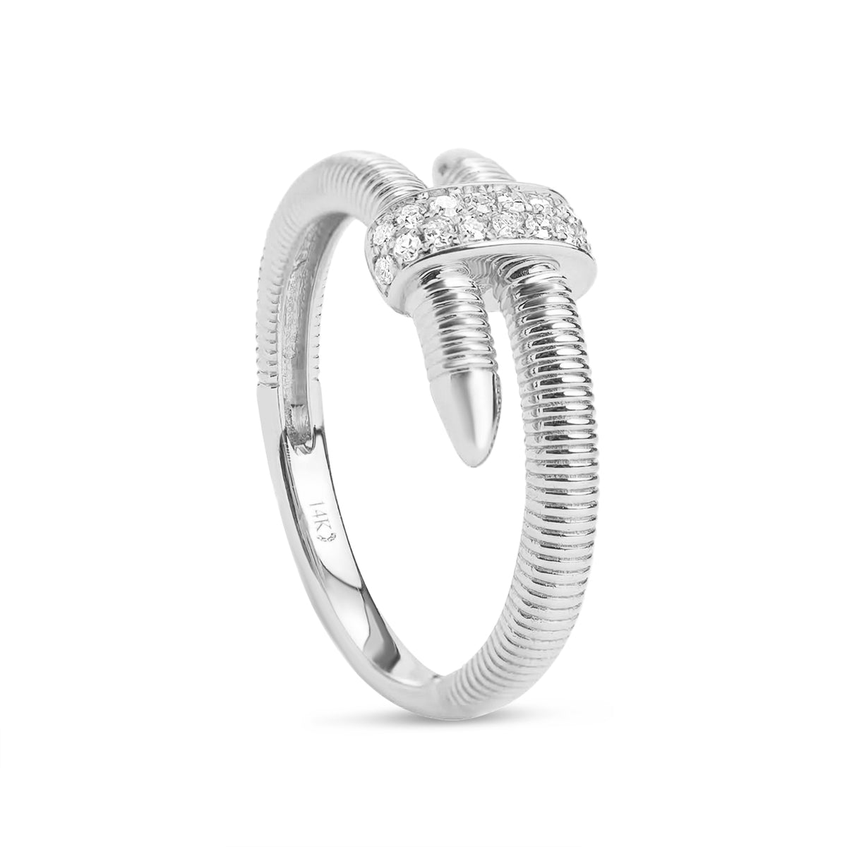 Diamond Ribbed Nail Ring
