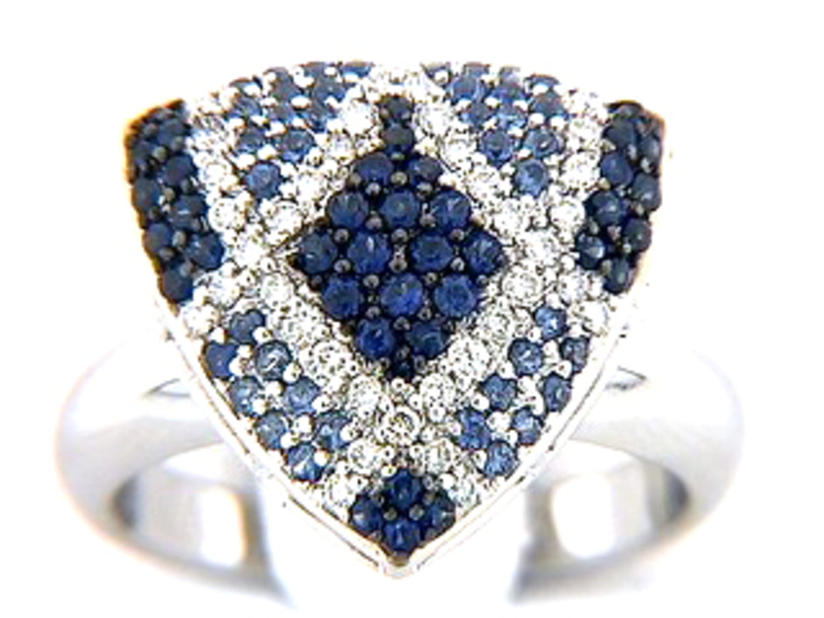 SAPPHIRE & DIAMOND RING, 18KW (H), C=0.94