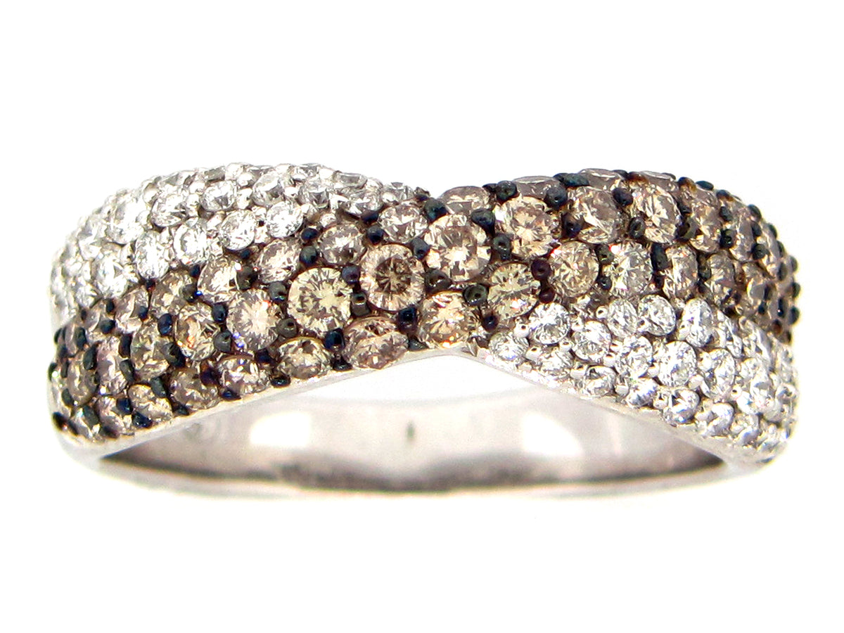 BROWN & WHITE DIAMOND RING