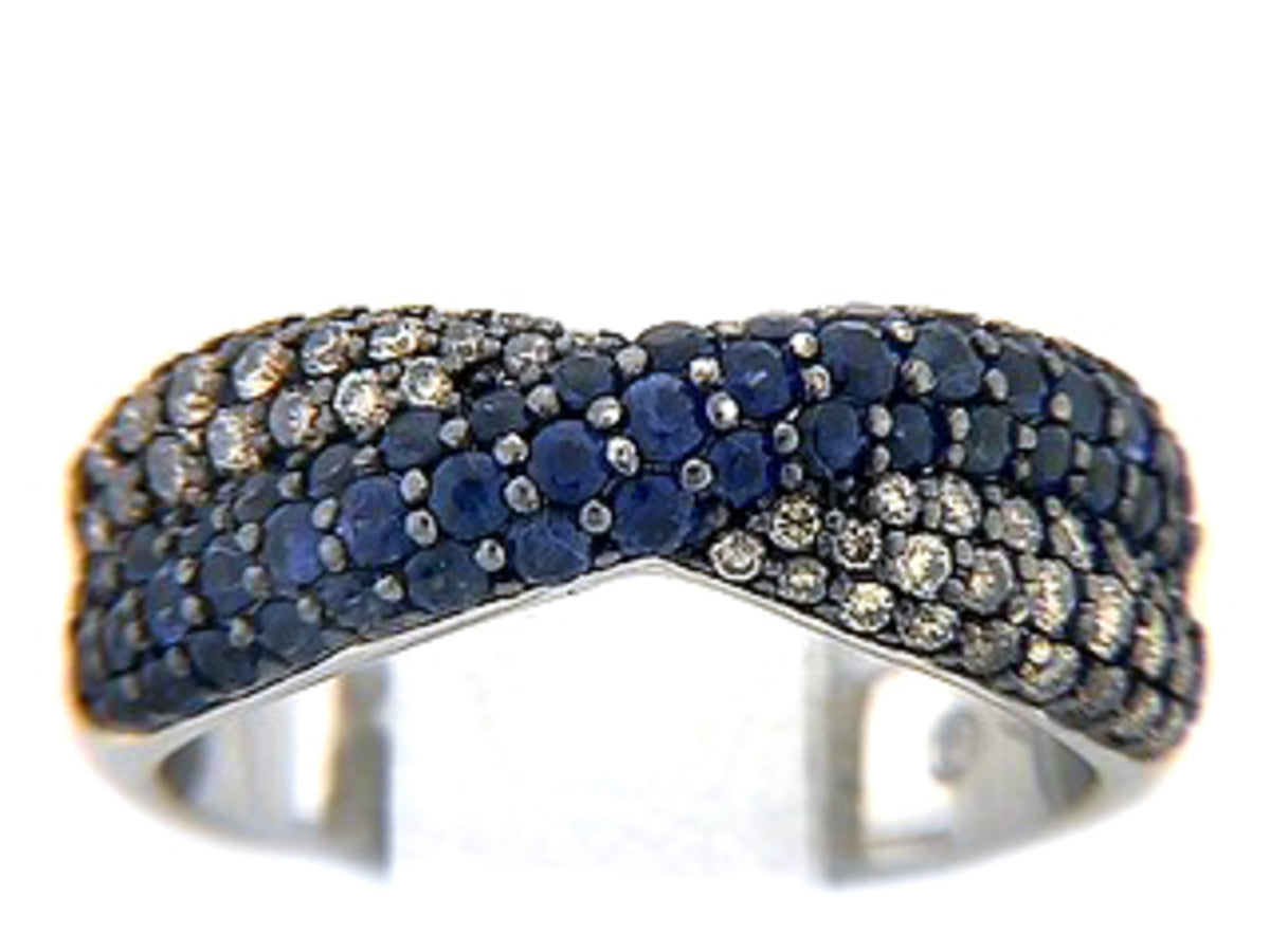 SAPPHIRE & BROWN DIAMOND RING
