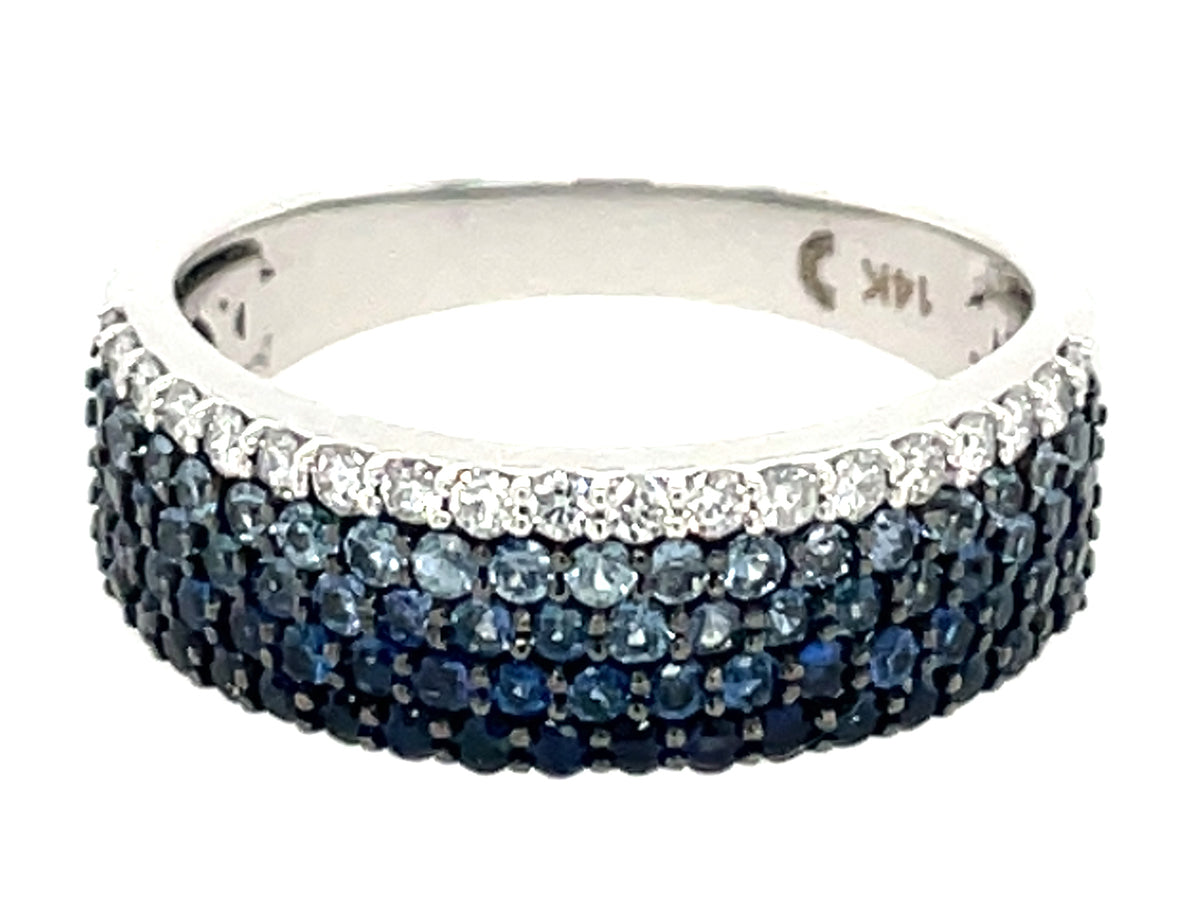 Sapphire Diamond Ombre Pave Ring