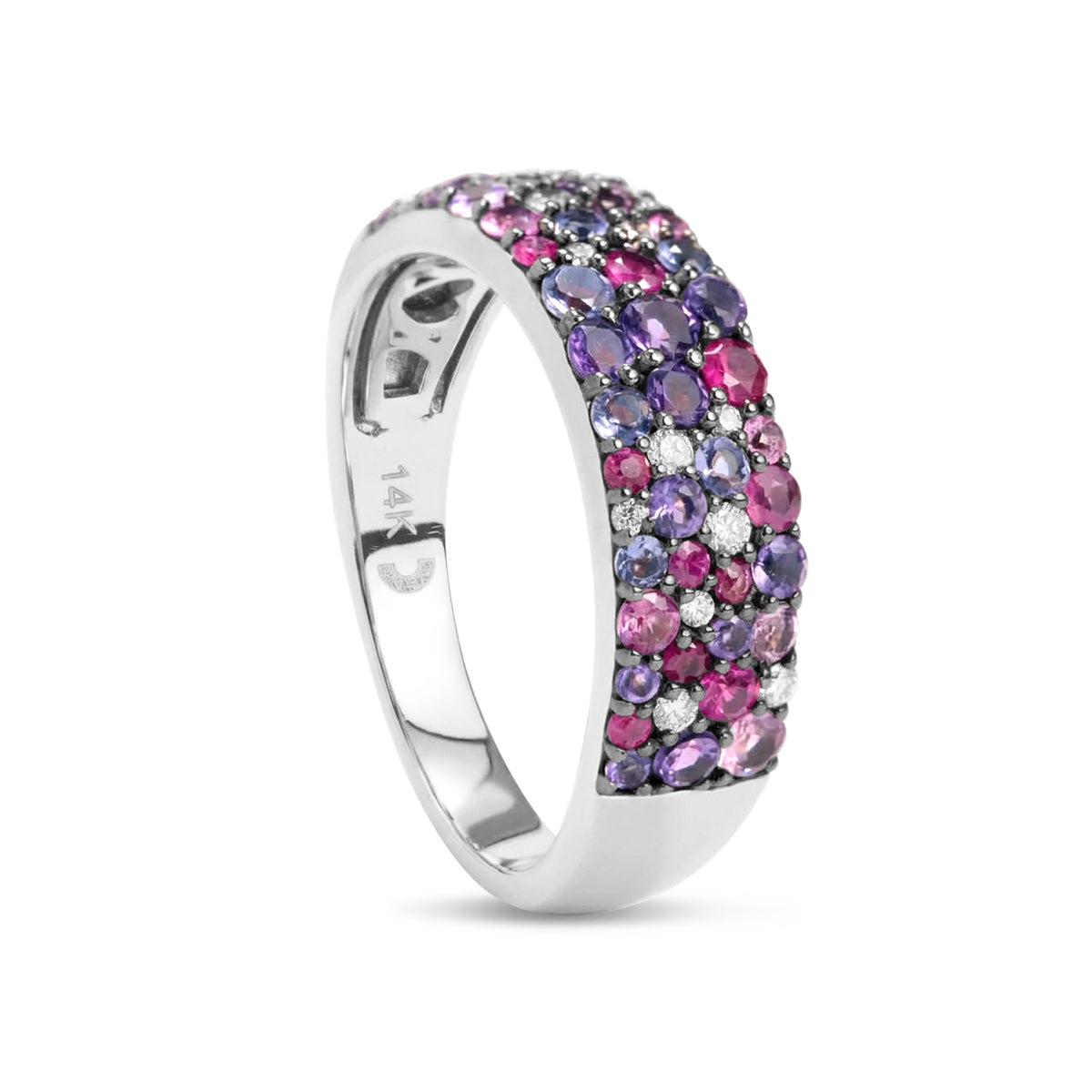 Pink Gemstone Mosaic Band