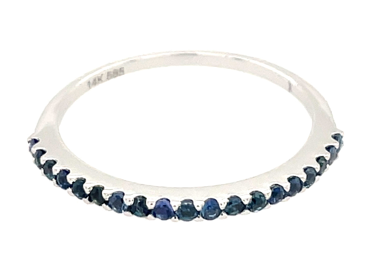 SAPPHIRE 1 ROW BAND RING, 14KW (H)