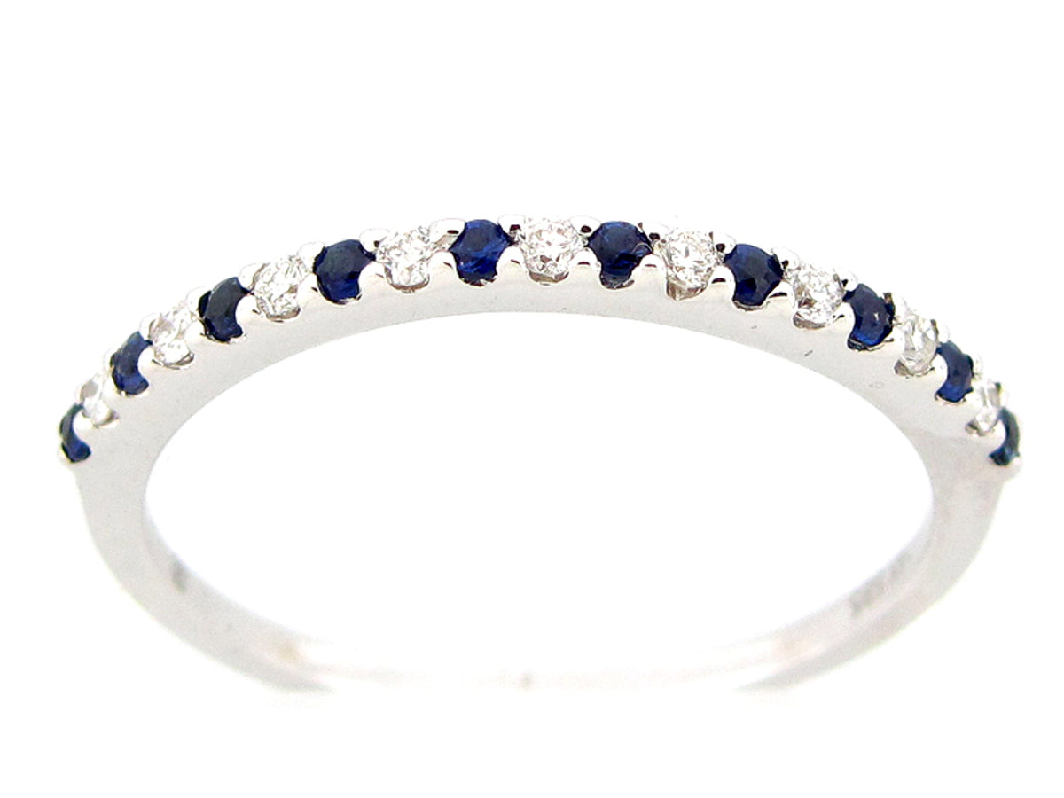 SAPPHIE & DIAMOND RING, 14KW (H)