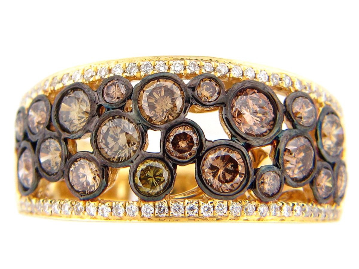 BROWN & WHITE DIAMOND RING