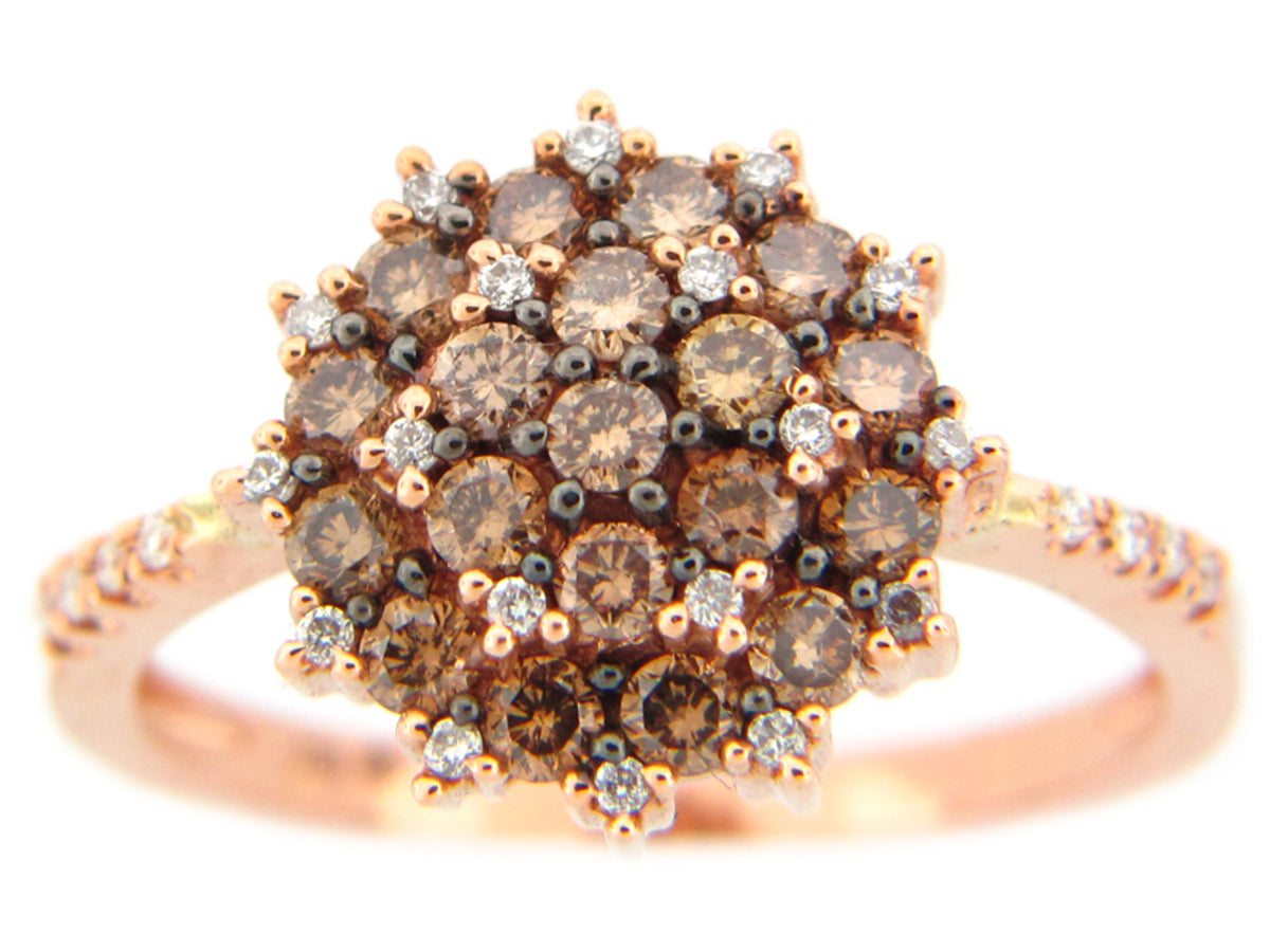 BROWN & WHITE DIAMOND RING
