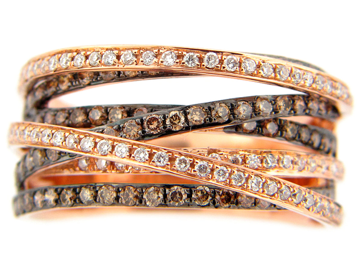 BROWN & WHITE DIAMOND RING