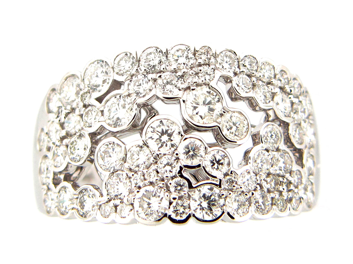 DIAMOND BUBBLE BEZEL RING, 14KW (N)