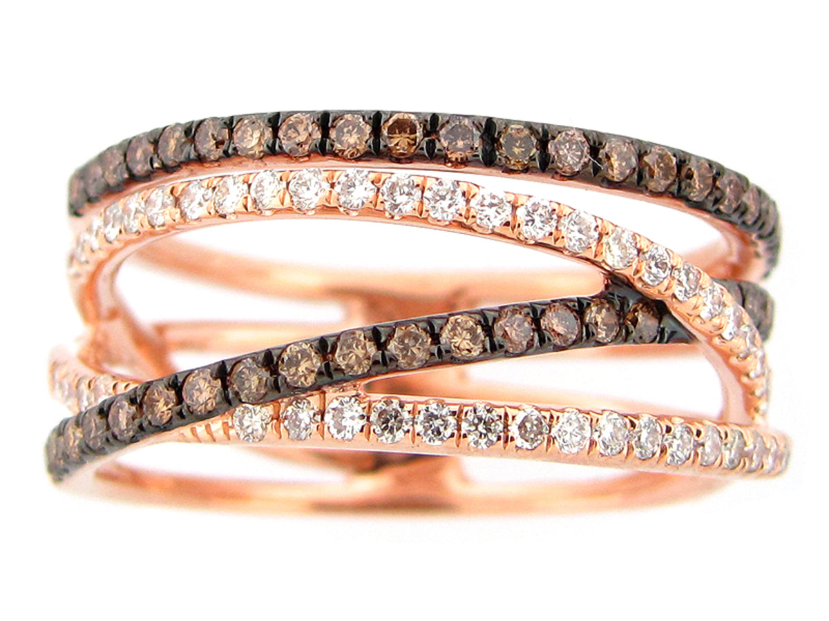 BROWN & WHITE DIAMOND RING