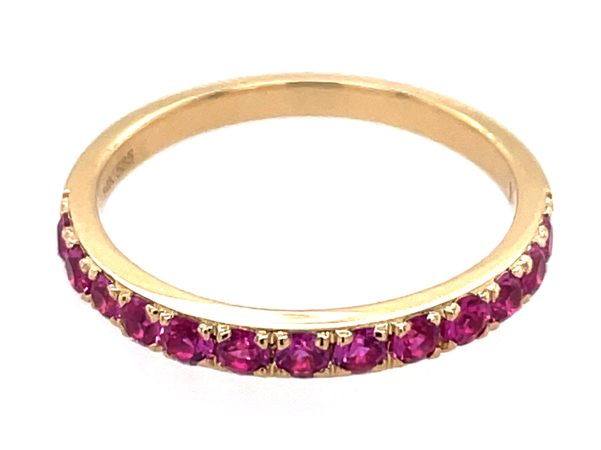 1 ROW HOT PINK SAPPHIRE RING