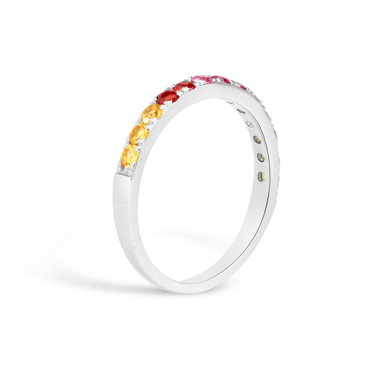 Rainbow Sapphire Stackable Band