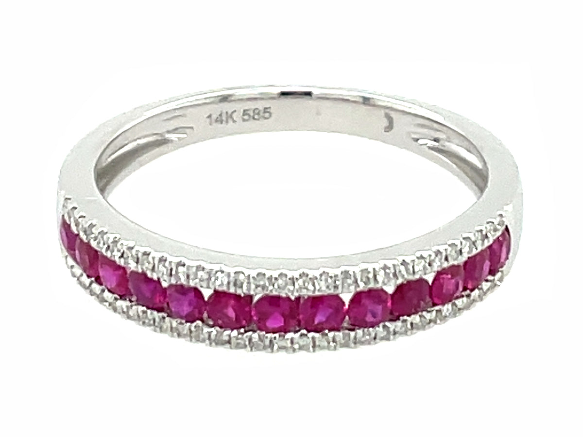 Ruby Rounds Diamond Channel Ring