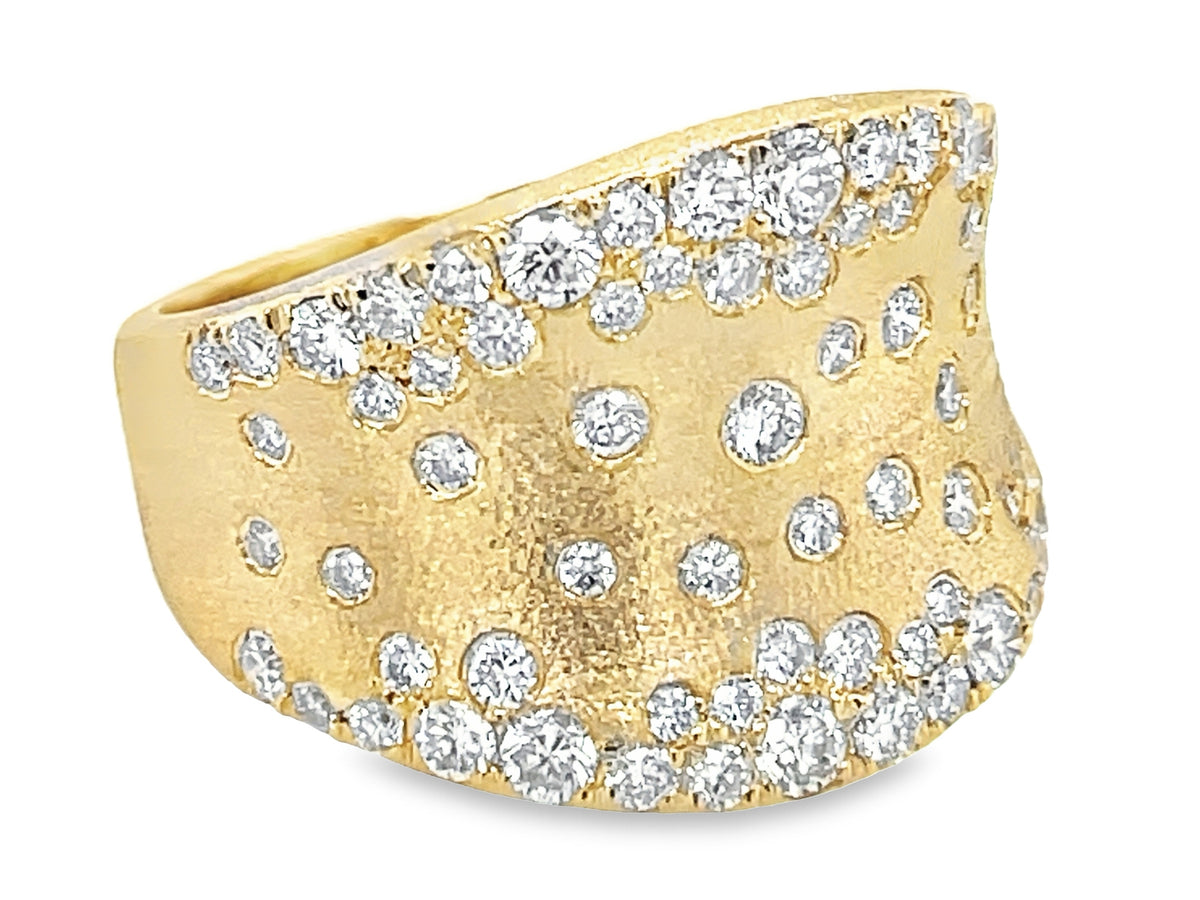 DIAMOND SADDLE CONFETTI RING, 15MM, SATIN FINISH