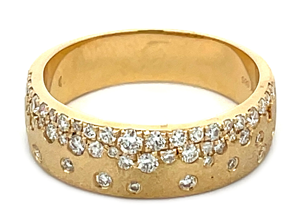 DIAMOND 1/2 WAY FLUSH SET RING, 5.75MM, SATIN FINISH, 14KY (N)