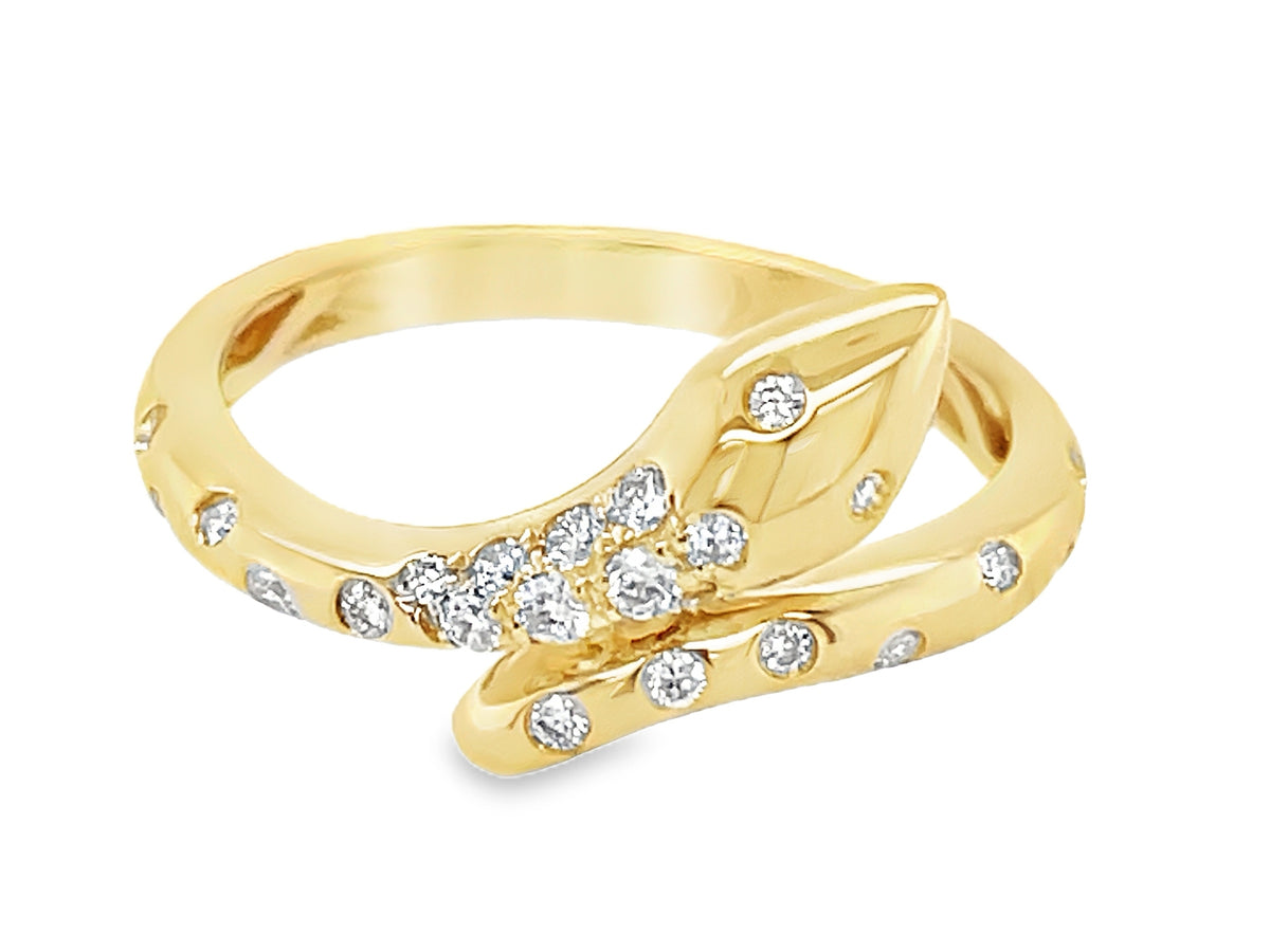 DIAMOND SNAKE RING, 10MM TAPERS TO 2.8MM