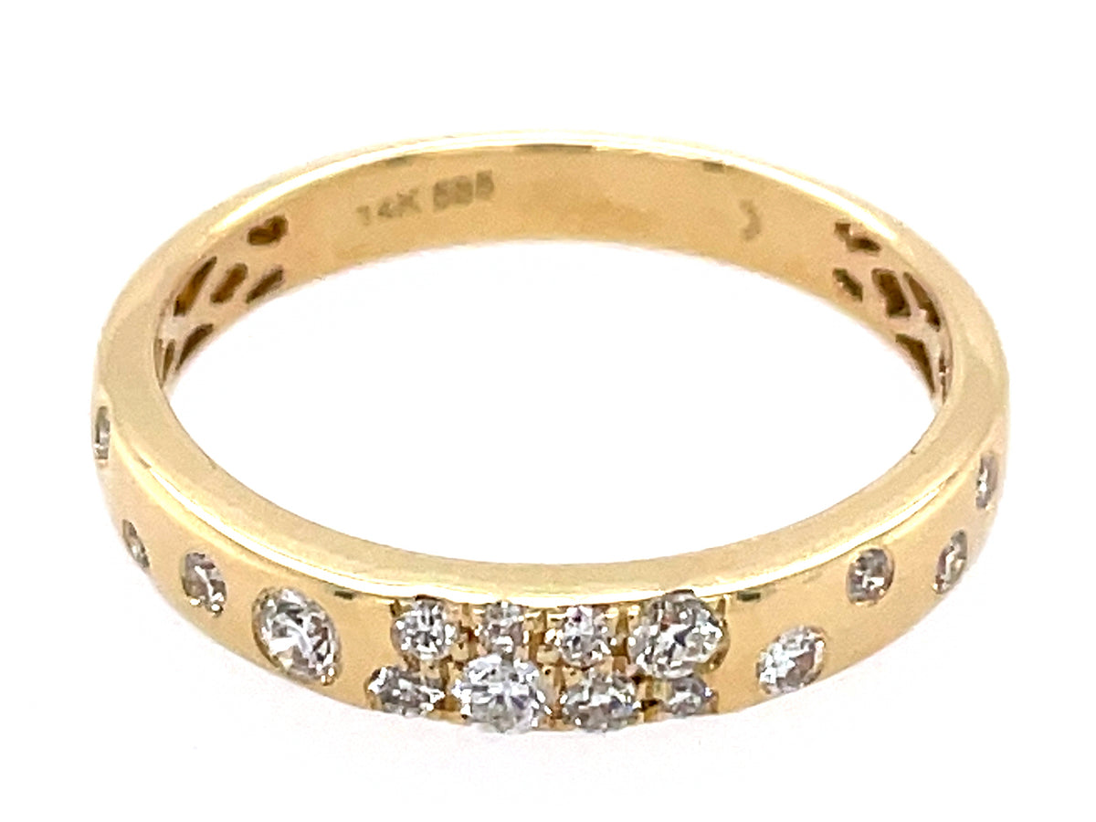 DIAMOND NARROW FLUSH SET RING, 3.1MM, 14KY (N)