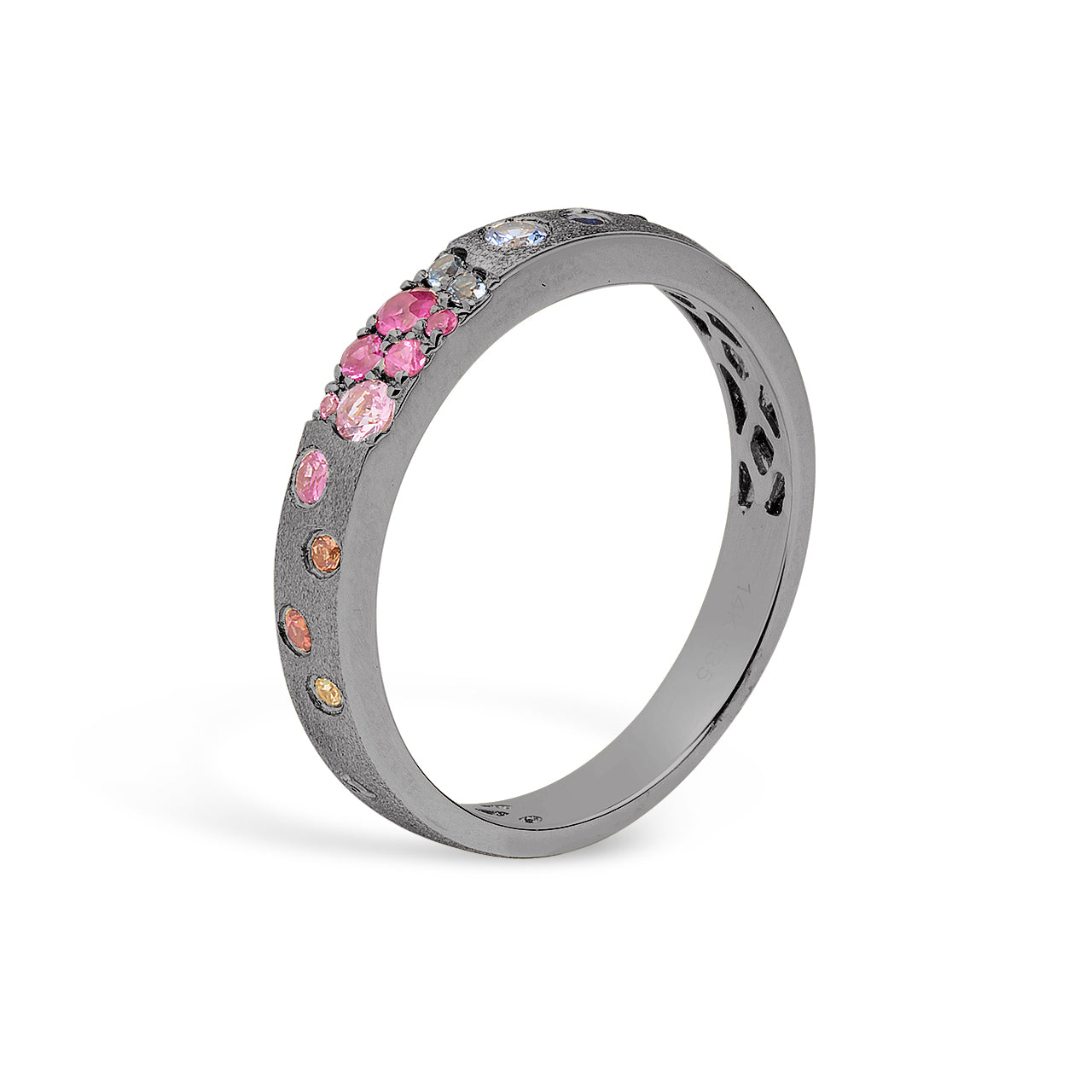 Rainbow Sapphire Confetti Stackable Band