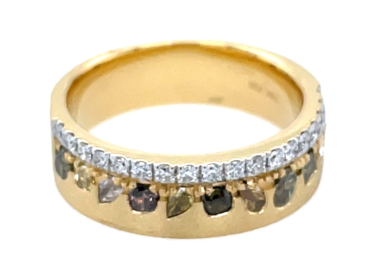 Natural Fancy Color White Diamond Ring, 6mm, Satin Finish
