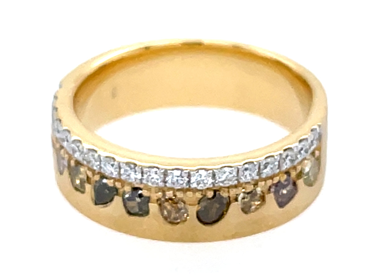 Natural Fancy Color White Diamond Ring, 6mm, Satin Finish