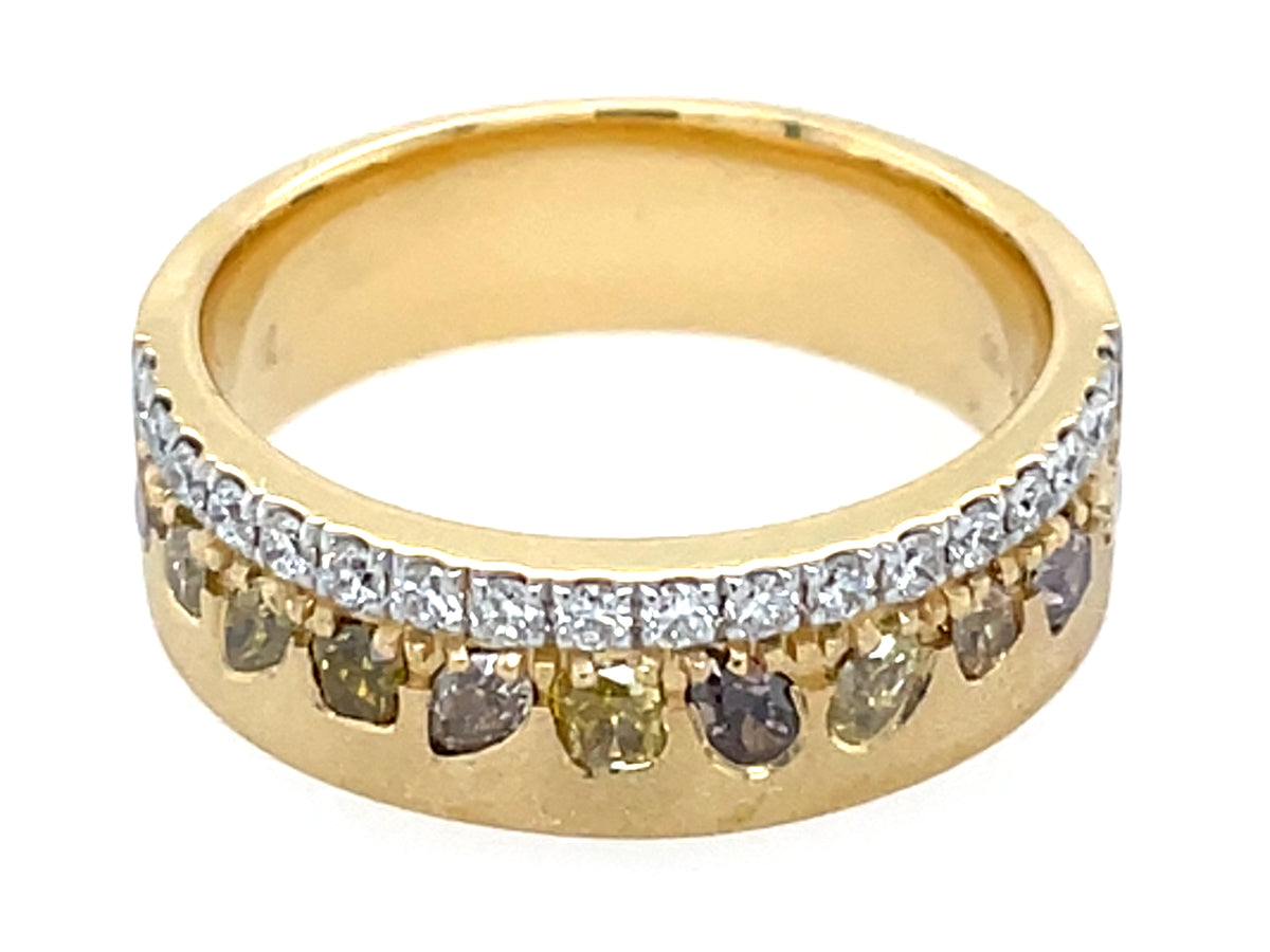 Natural Fancy Color White Diamond Ring, 6mm, Satin Finish