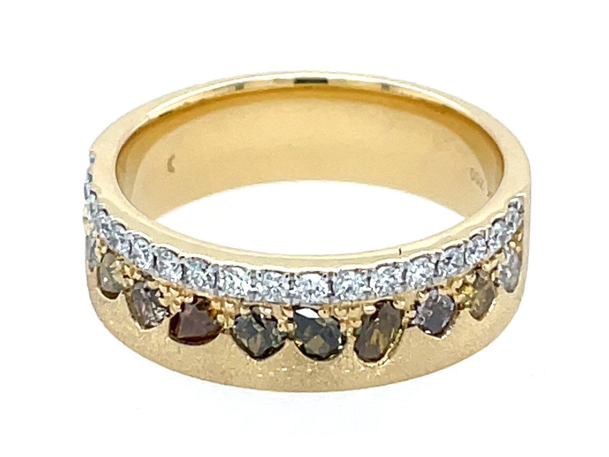 Natural Fancy Color White Diamond Ring, 6mm, Satin Finish