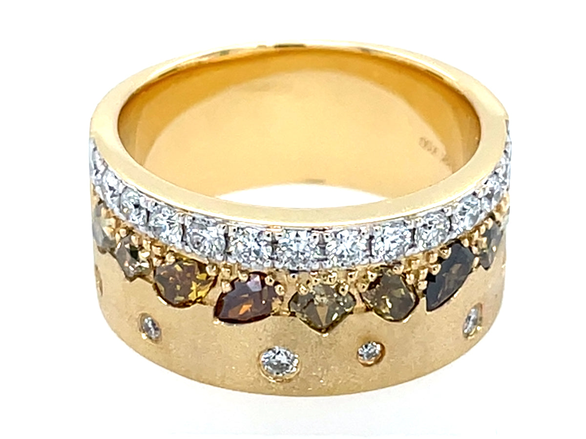 Natural Fancy Color White Diamond Ring, 9mm, Satin Finish