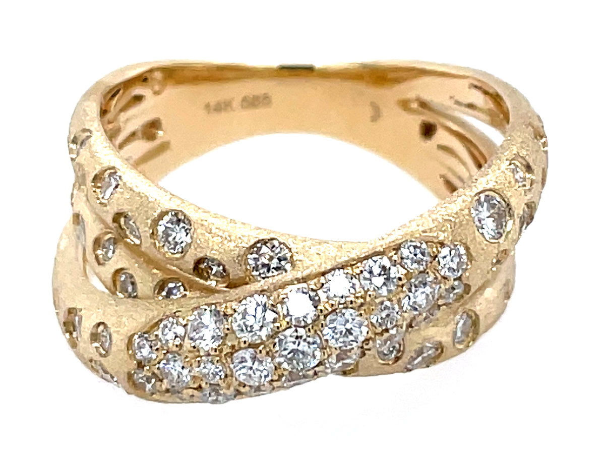 DIAMOND BYPASS CONFETTI RING, 9MM, SATIN FINISH