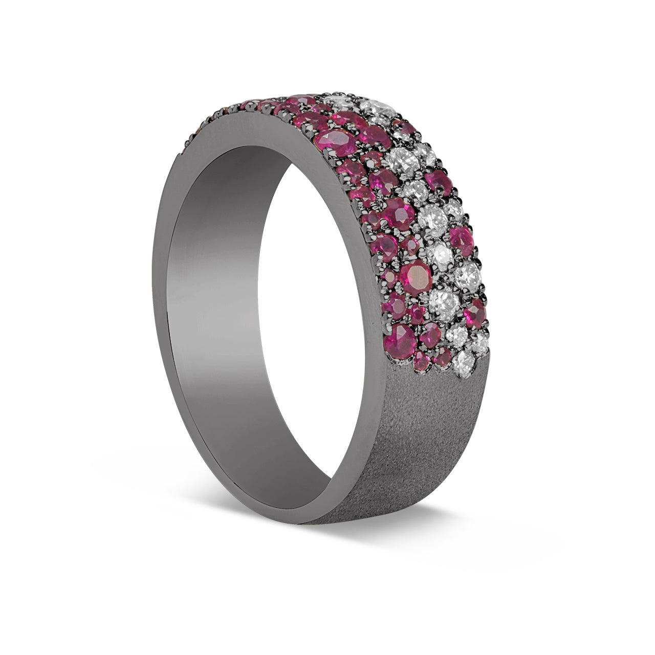 Ruby & Diamond Pave Confetti 5.8mm Cigar Band